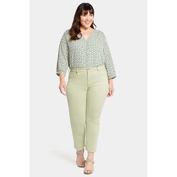 NYDJ Plus Marilyn Womens Solid Denim Straight Leg Jeans